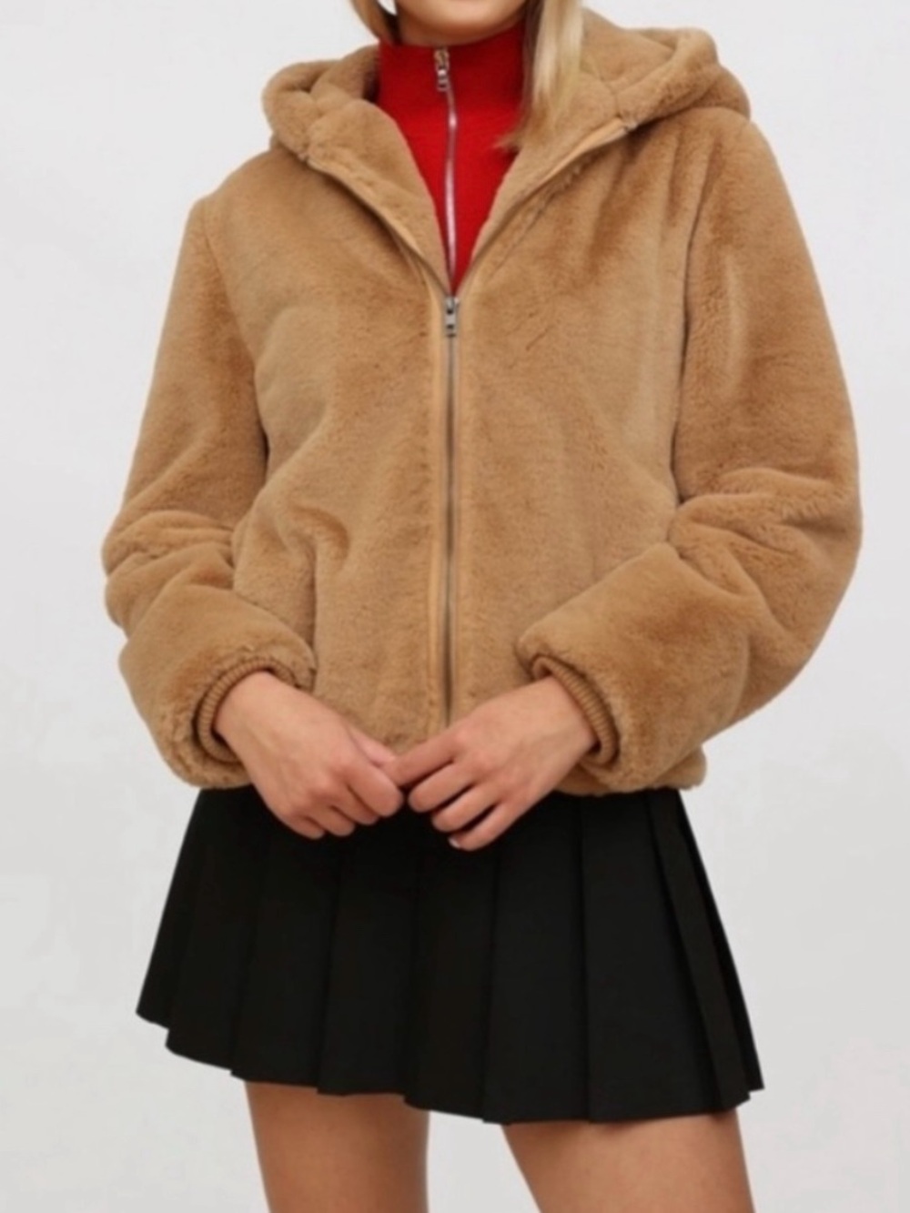 Vince Camel Hooded Teddy Jacket
